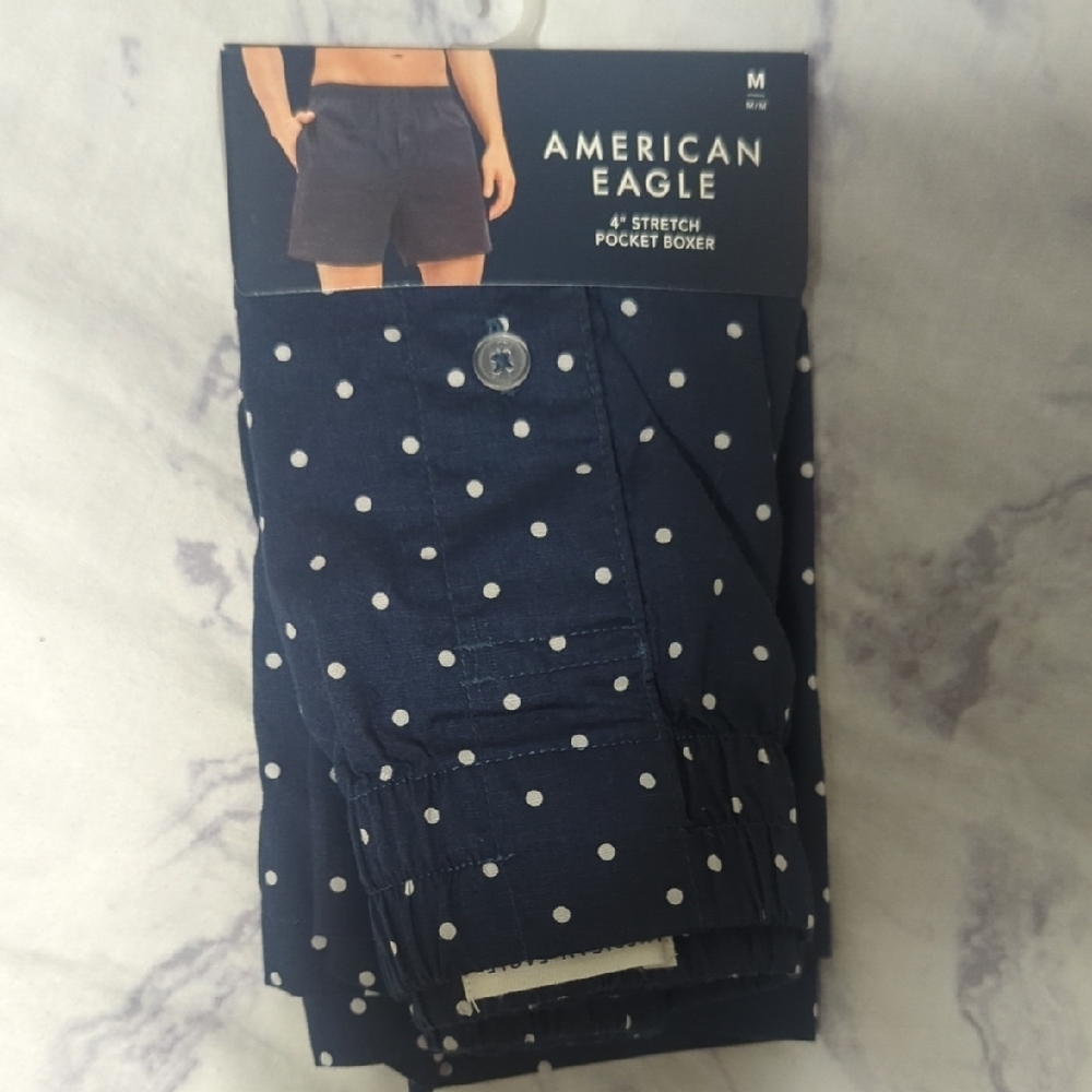 American Eagle Outfitters Blue and White Polka Dot Shorts